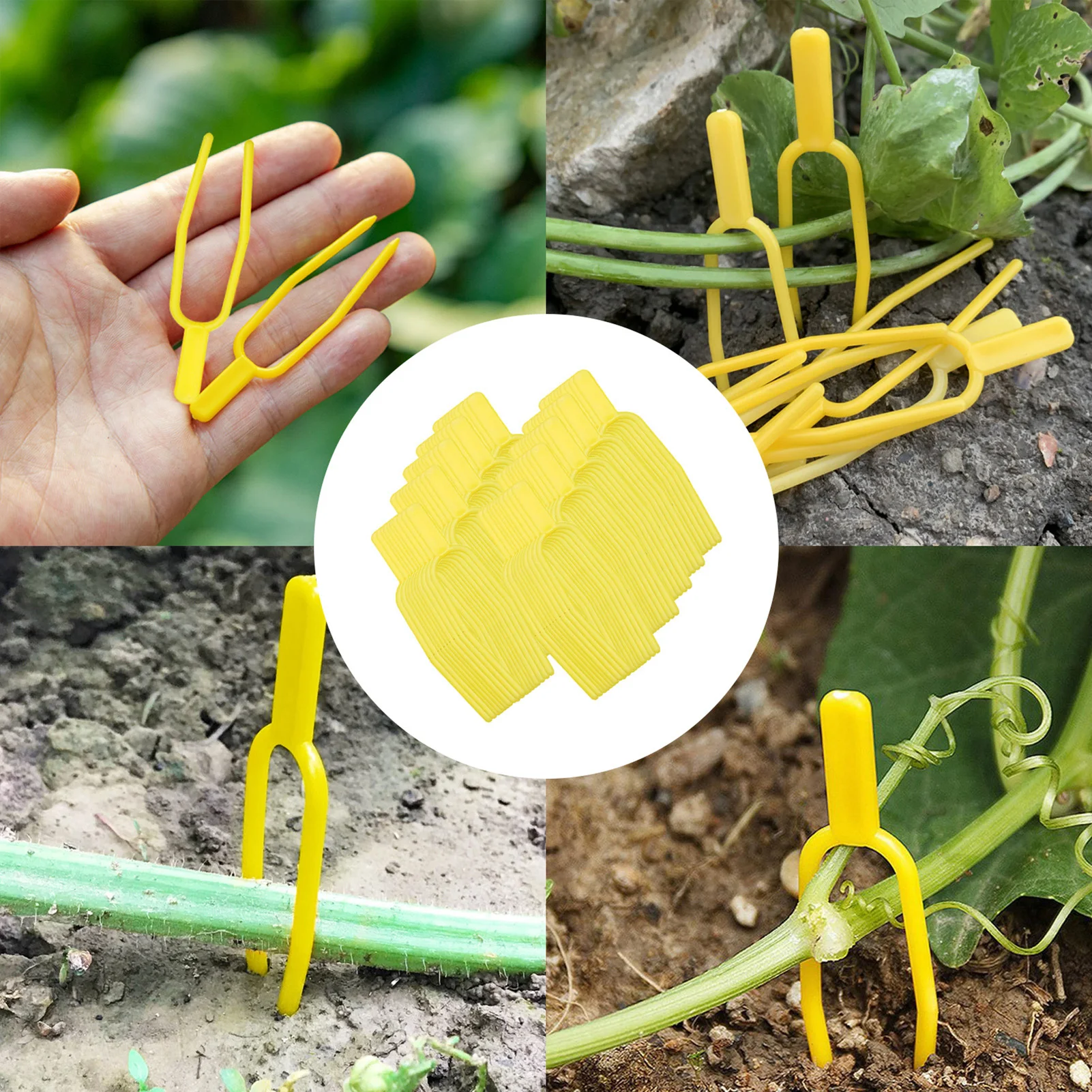 

50/100pcs Plant Climbing Wall Self-Adhesive Fastener Tied Fixture Vine Buckle Hook Potted Land Walking Path Fixing Clip Buckle