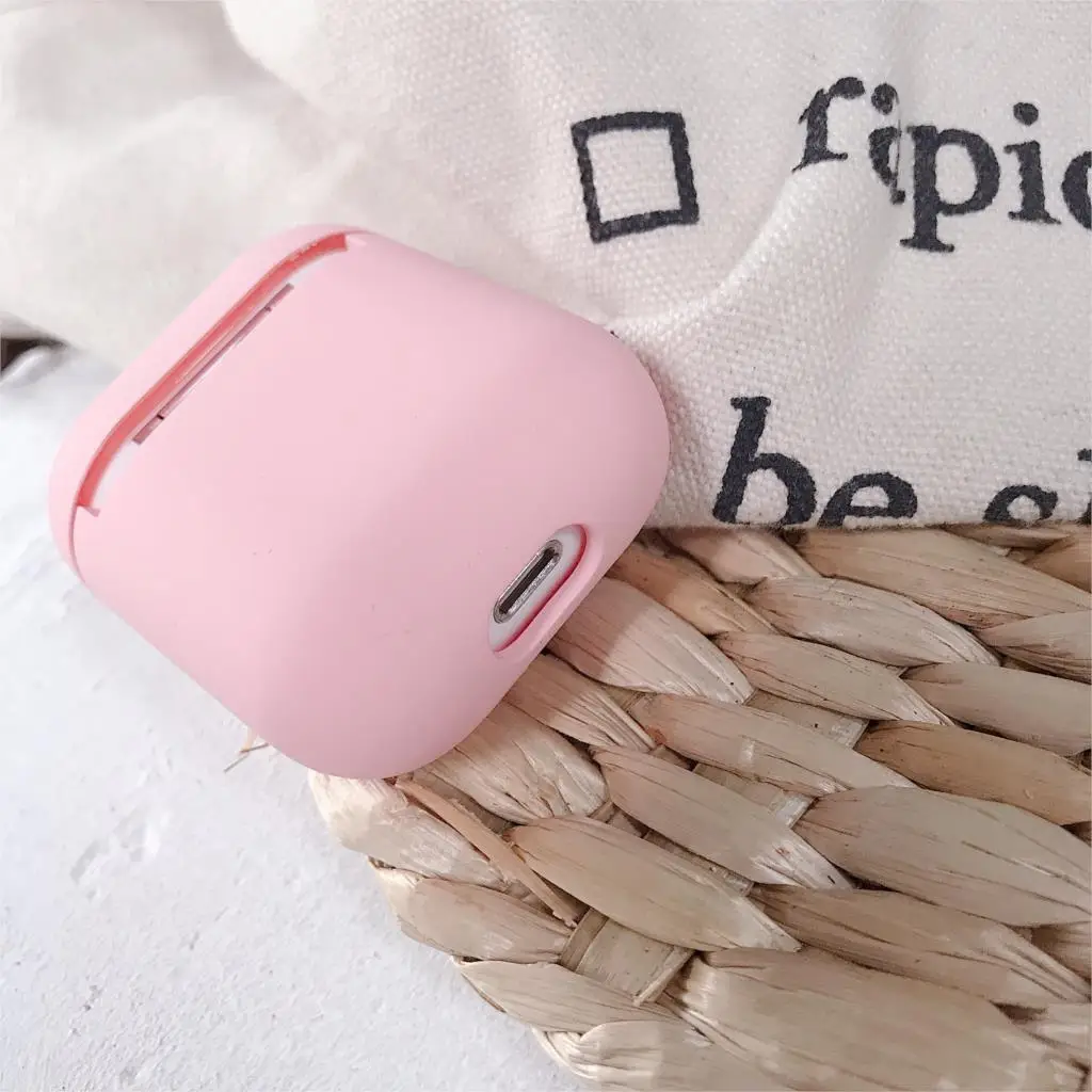 Чехол для наушников с милыми мультяшками чехол для Apple AirPods 1 2 Чехол Air Pods Матовый Жесткий ПК розовый протектор для пары аксессуары для кожи