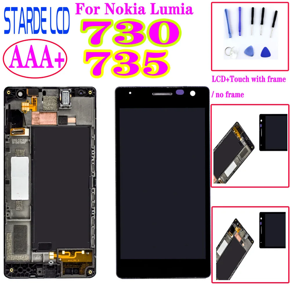 AAA + чехол с подставкой и отделениями для карт Nokia Lumia 730 735 RM 1038 1039 1040 ЖК дисплей