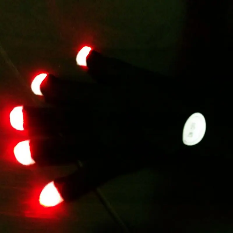 1 пара цветные светодиодные перчатки Rave светильник Finger светильник ing мигающие перчатки унисекс скелетная перчатка перчатки для рыбалки на открытом воздухе