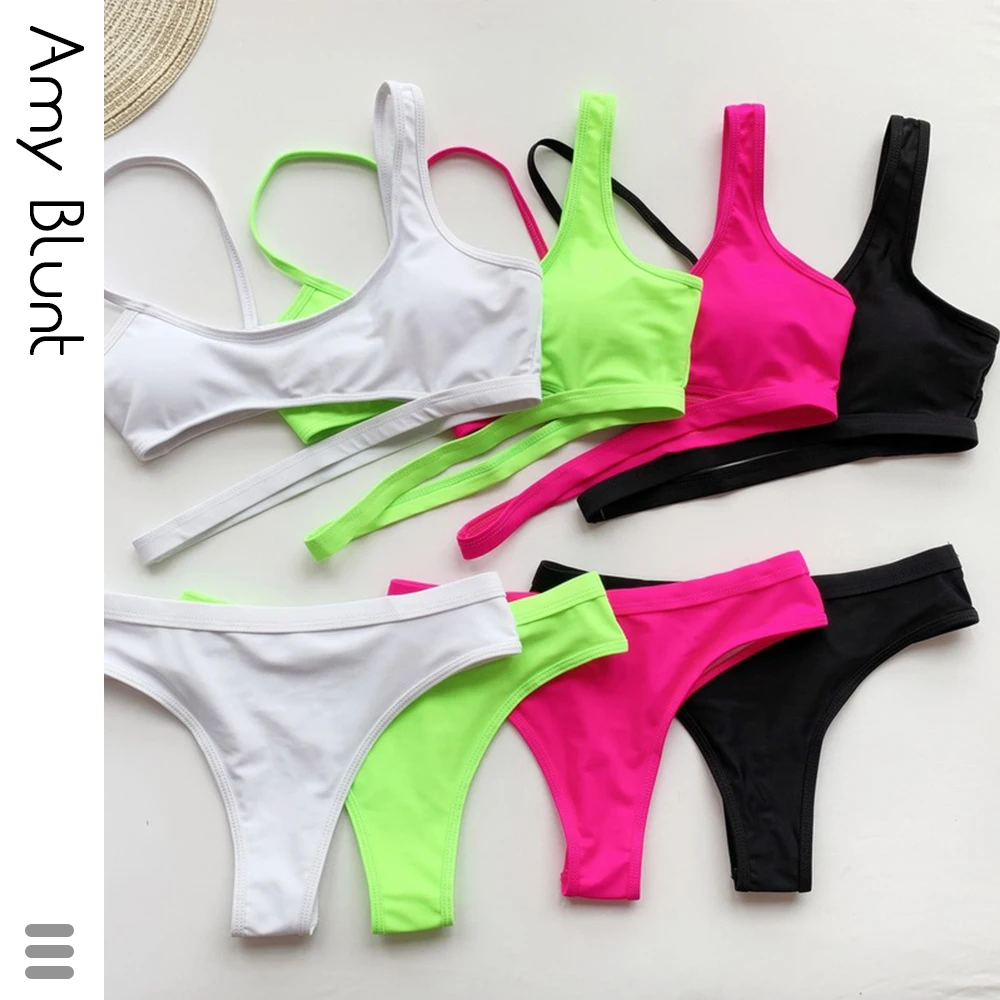 

2021 New Women Solid Bathing Suit Sexy Triangle Bikini Set Swimwear Summer Beach Wear Female Low Waisted Swimsuit Biquini