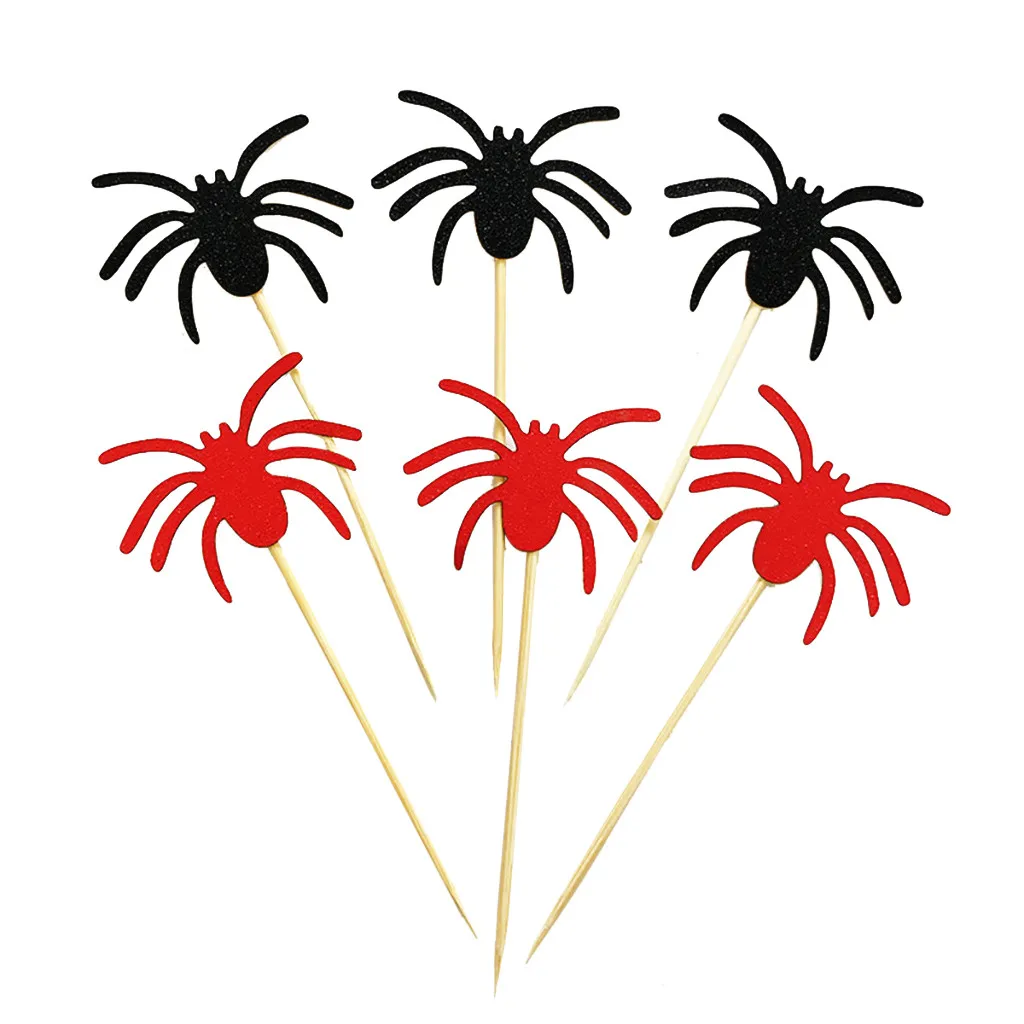 5 шт. декор для Хэллоуина торт Топпер Хэллоуин паук летучая мышь кошка Тыква DIY