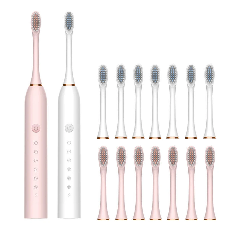 

Зубная щетка электрическая звуковая для взрослых, обновленная Водонепроницаемая ультразвуковая Автоматическая, с зарядкой от USB, для умног...