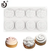 8 cavity cloud silicone cake mold spiral chocolate brownie mousse mould muffin pastry tray french dessert pan baking toolare