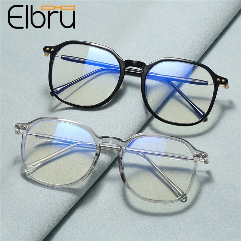 

Очки Elbru оверсайз для мужчин и женщин, Модные оптические аксессуары с защитой от синего света, в квадратной оправе, для компьютера