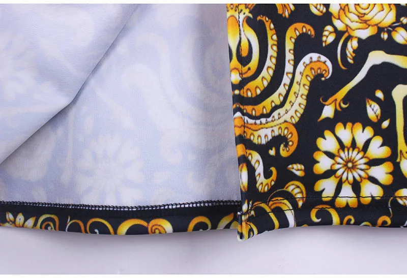 Великолепная Женская юбка-карандаш с золотым цветочным принтом единорога модель