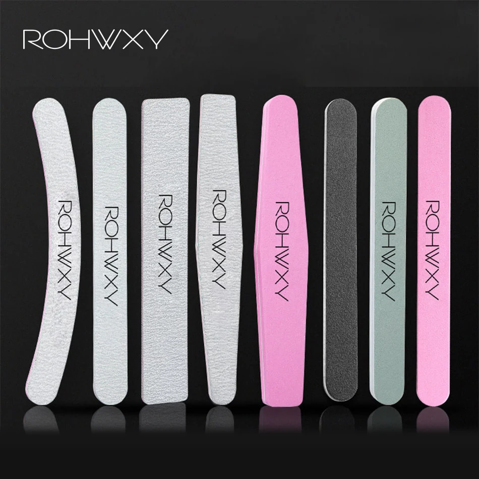 Набор пилок для ногтей ROHWXY 5 шт. буфер 100/180 серый шлифовальный профессиональный