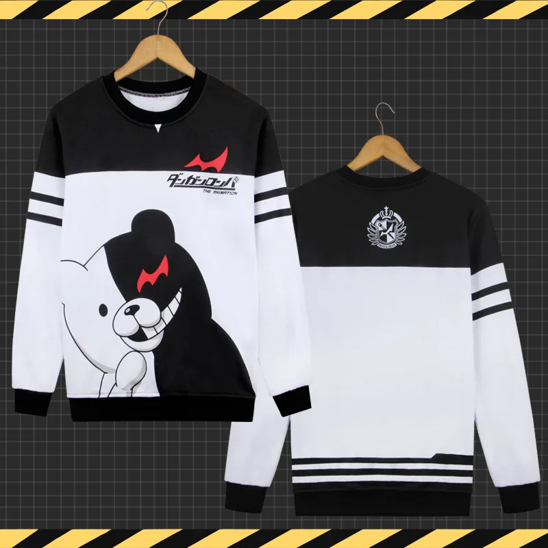 Аниме Danganronpa Косплей Монокума костюм унисекс черный белый медведь длинный рукав
