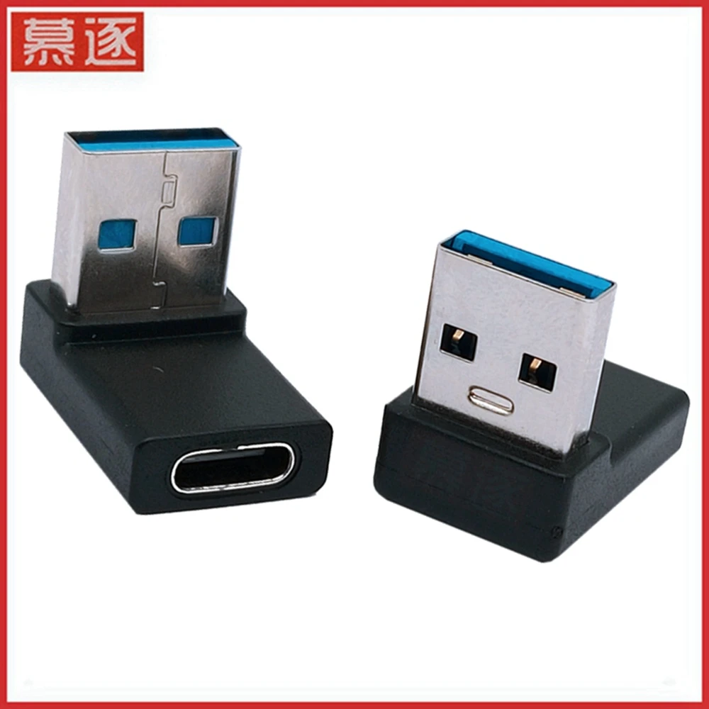 

90 Degree USB 3.0 (Type-A) Male to USB 3.1 (Type-C) Adapter Female Connector Converter Right Angle USB C Adaptor
