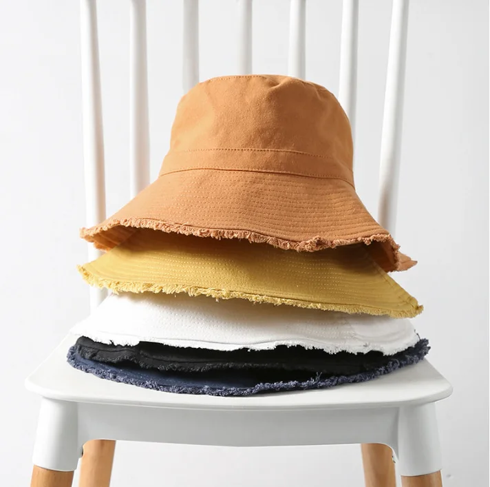 

Однотонная грубая Рыбацкая шапка в гонконгском стиле для защиты от солнца, для весны и лета