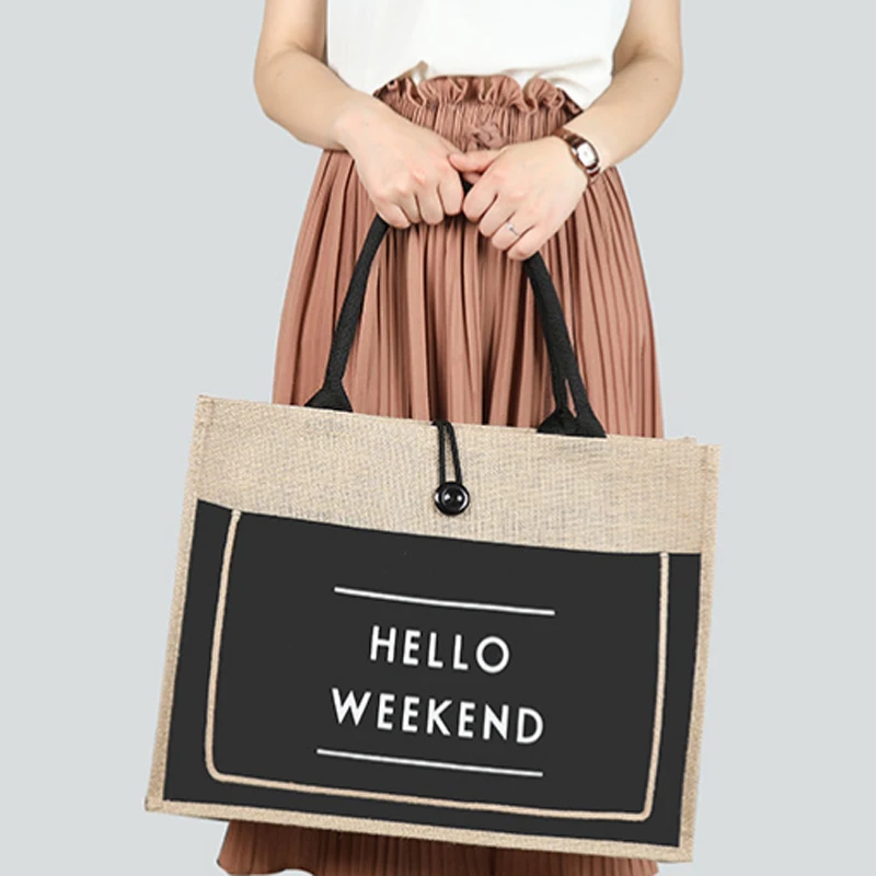 

Storage bag high quality women's linen luxury female handbag casual shoulder bag ladies handbag daily fresh beach shopping bag