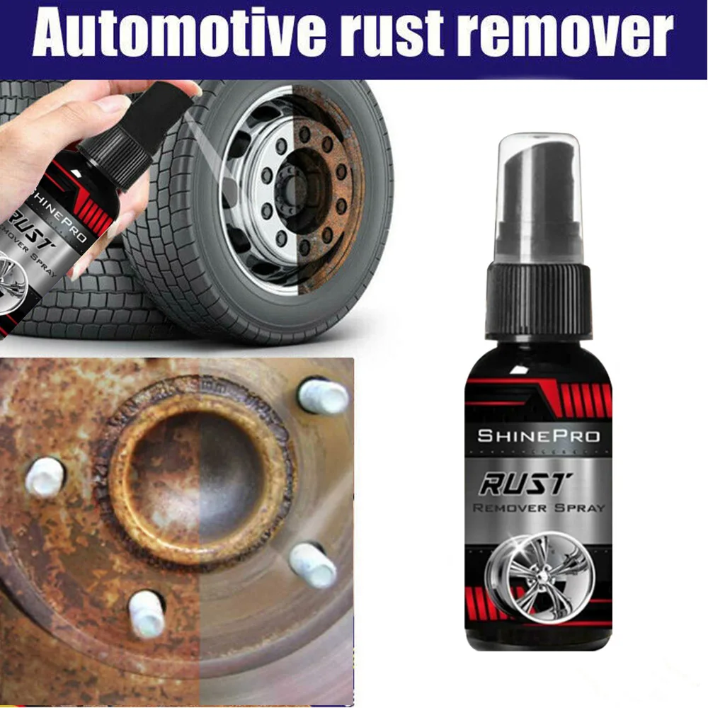 

30/50/100ml Car Rust Remover Spray Metal Surface Chrome Paint Maintenance Iron Powder Cleaning Super Rust Remover Multi-Purpose