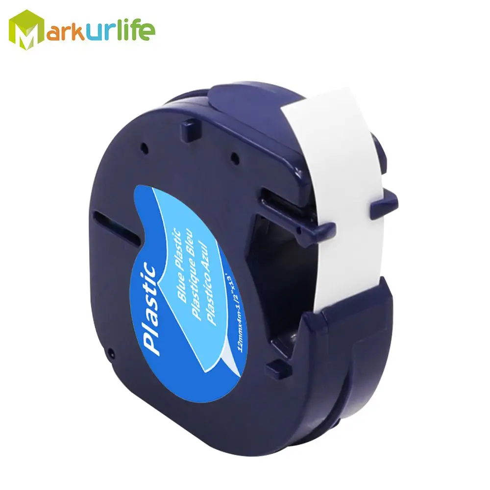 1 шт. совместимый для DYMO LetraTag запечатанных лент 12 мм 12267 91200 91201 92102 91203 91204 91205 для принтер для этикеток DYMO чайник - Цвет: Black on Blue