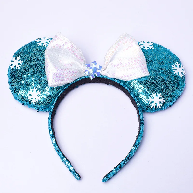 Белоснежка блестки бант повязка на голову уши Минни Маус фестиваль DIY аксессуары