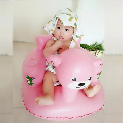 Baby Inflatable Chair PVC Kids Seat Sofa Bath Seats Dining Pushchair Infant Portable Play Game Mat Learn Stool for Kid Baby Gift