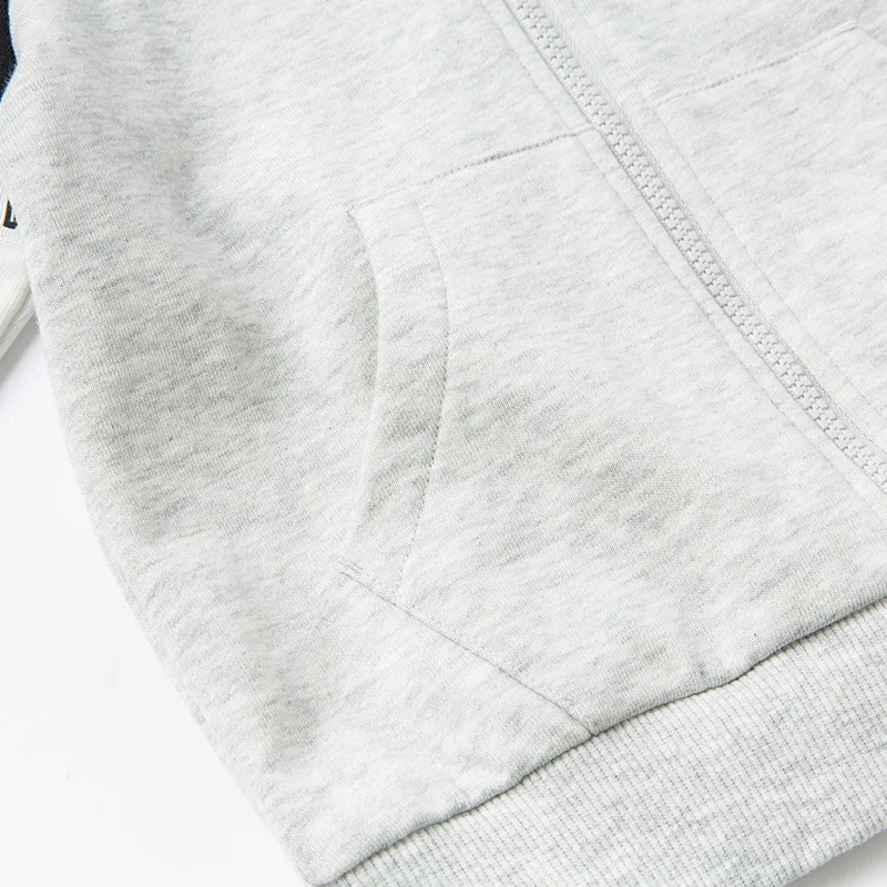 

DKX17239 dave bella spring kids boys fashion 5Y-13Y patchwork letter hooded coat casual children tops high quality outerwear