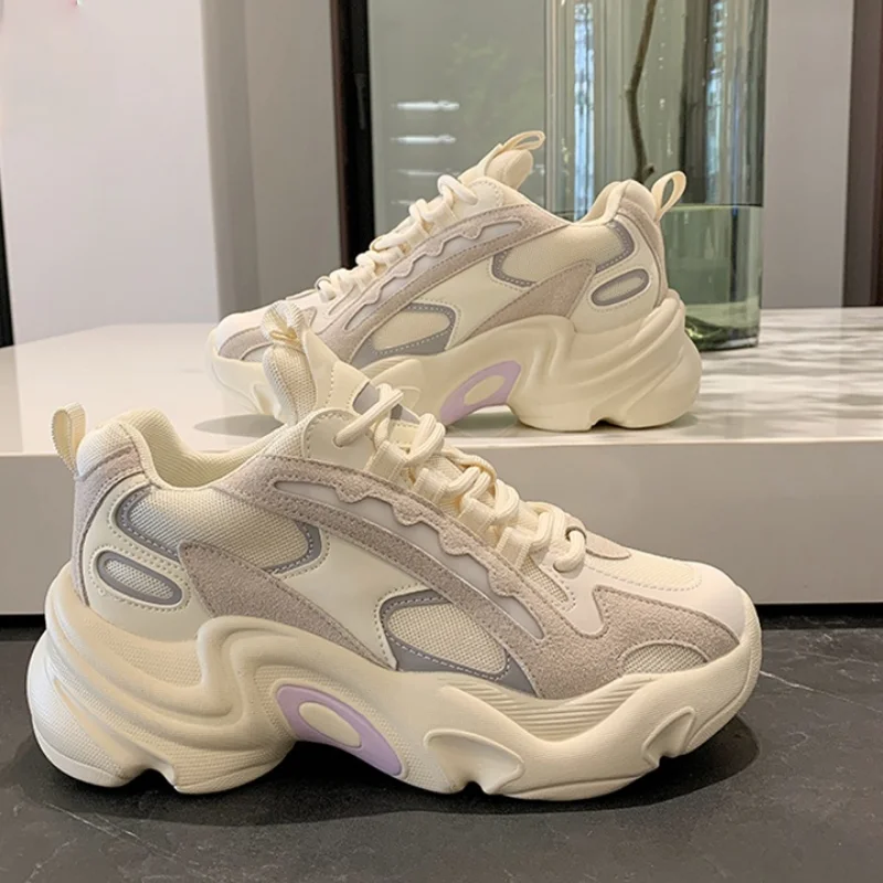 

2021 Sneakers Women Platform Shoes Fluorescent Strip Chunky Sneakers new Women Casual Breathable Ladies Sport Shoes