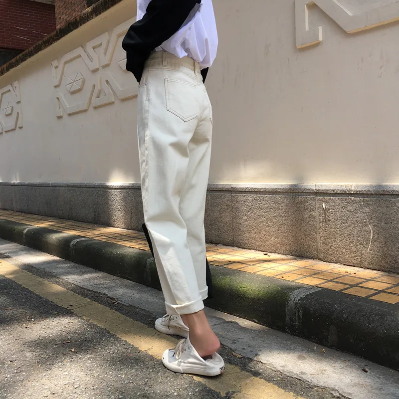 Джинсы женские шикарные свободные Простые повседневные универсальные в