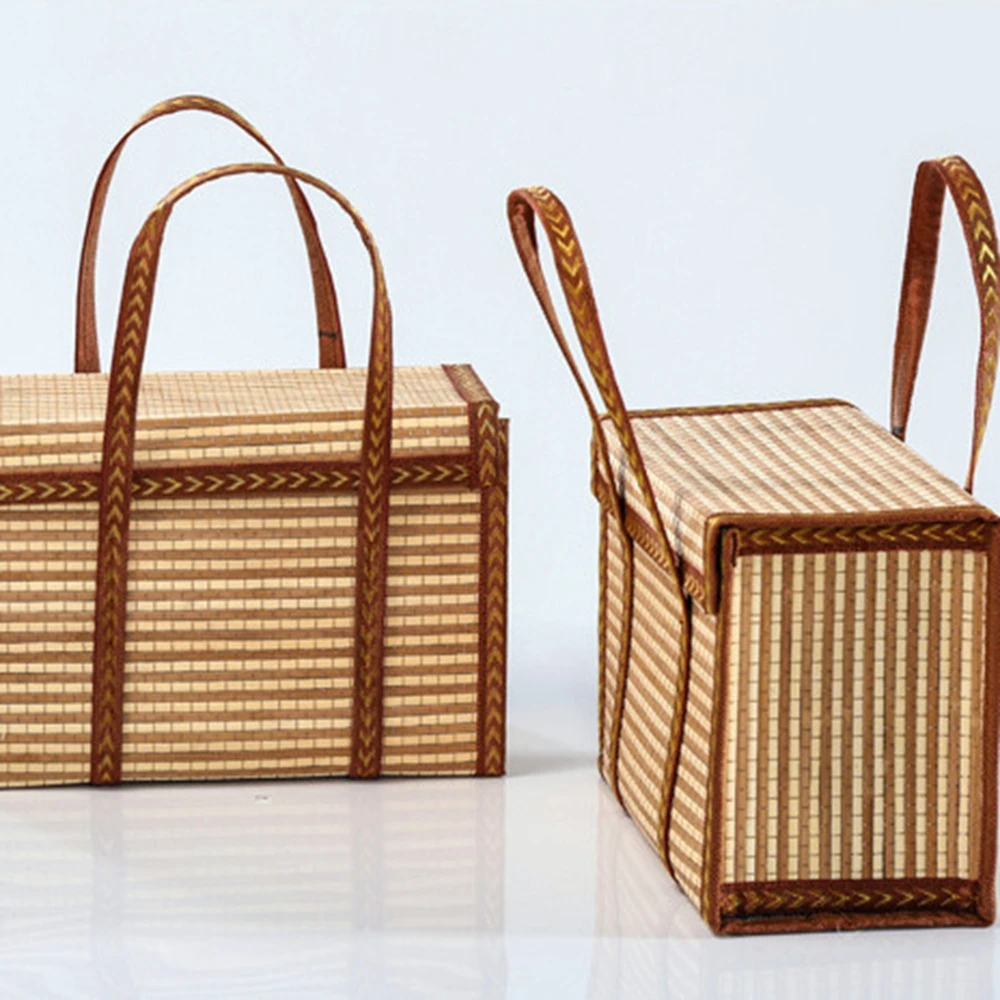 Женская сумка плетеная бамбуковая корзина для упаковки фруктов Подарочная