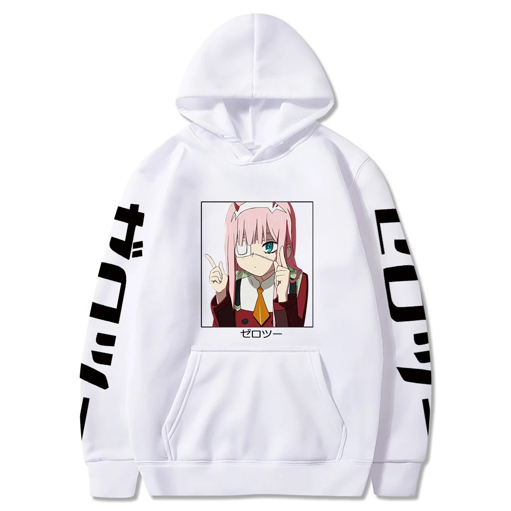 

Darling in the Franxx Anime Harajuku Zero TWO Beautiful Girl Print Hoodie 2021 Popular Causal Streetwear Winter Warm Pullover