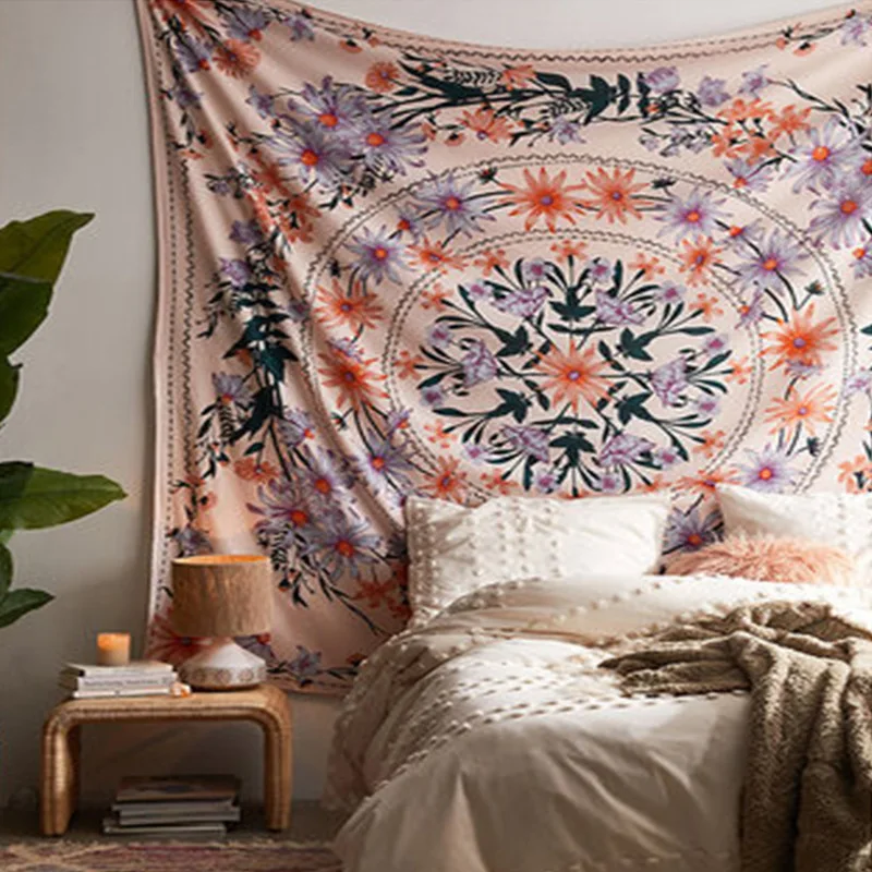 1 Pcs Bohemian Style Printed Tapestry Beautiful Floral Plant Wall Hanging Blanket Beach Towels 130*150cm/150*200cm | Дом и сад
