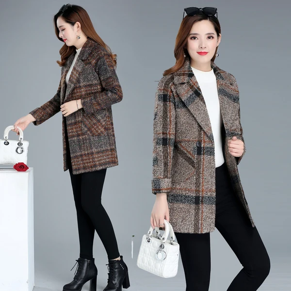 

Woolen coat women's autumn and winter mid-length woolen coat slim slimming