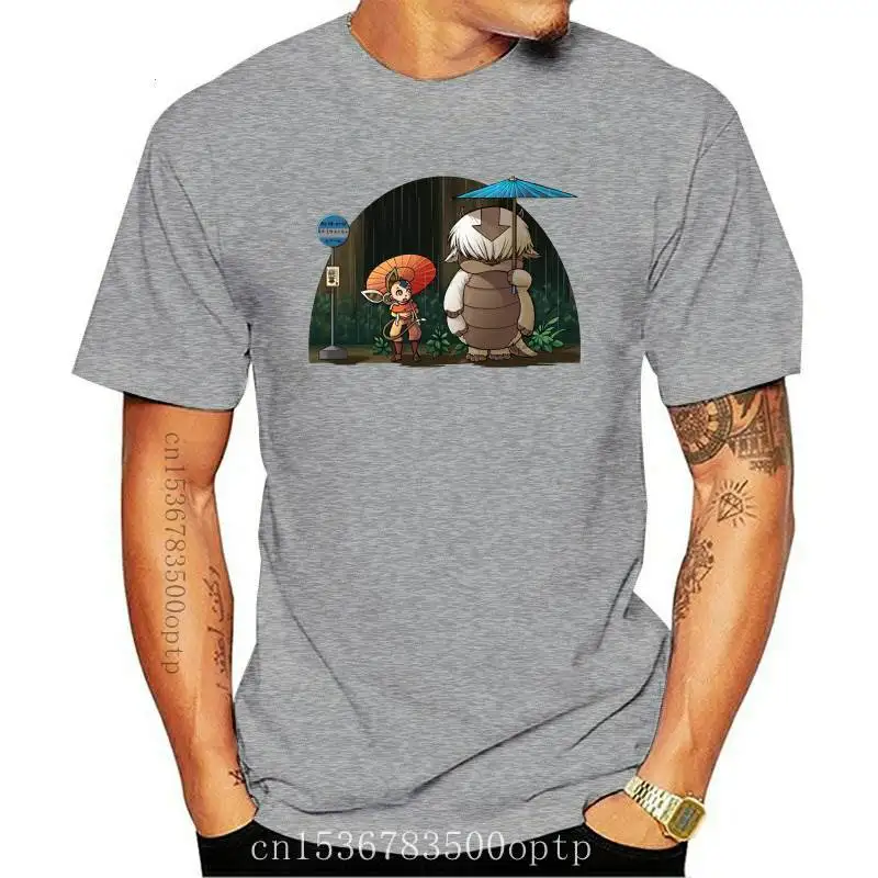

Healthy Cotton Classic Round Collar Avatar Last Airbender Aang Appa Momo Tee Shirt Young Design For Men Camiseta