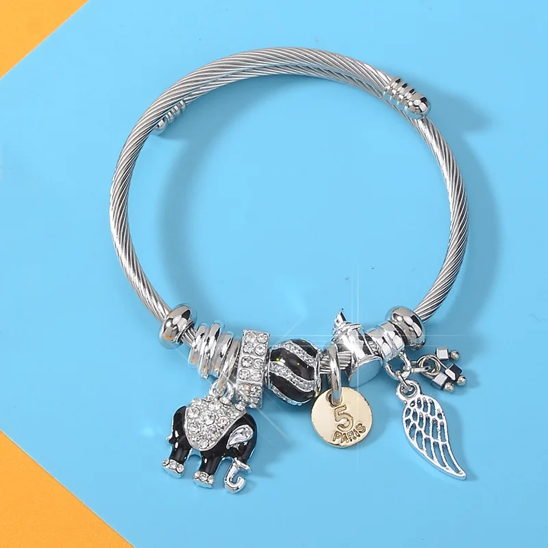 Браслет манжета из нержавеющей стали для женщин модные очаровательные браслеты