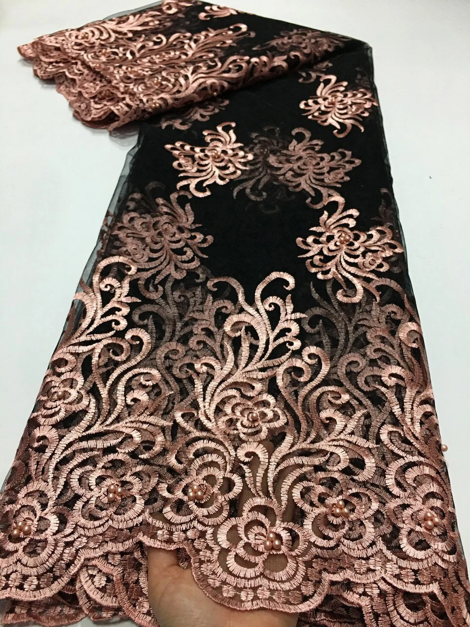 Золотая африканская кружевная ткань 2021 высококачественное кружево с бисером