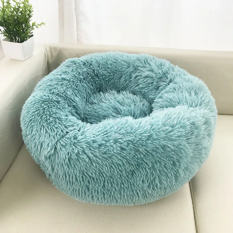 

Round Cat Bed House Soft Long Plush Best Pet Dog Bed For Dogs Basket Pet Products Cushion Cat Pet Bed Mat Cat House Animals Sofa