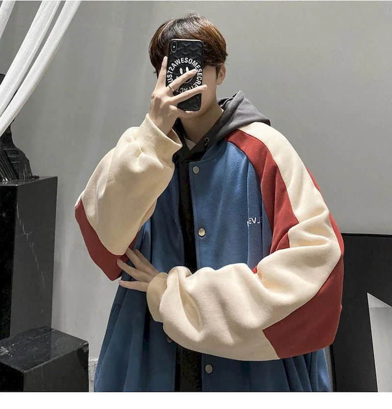 

Baseball uniform men's winter thick casual jacket Korean style trendy handsome jacket Hong Kong style plus fleece top cool