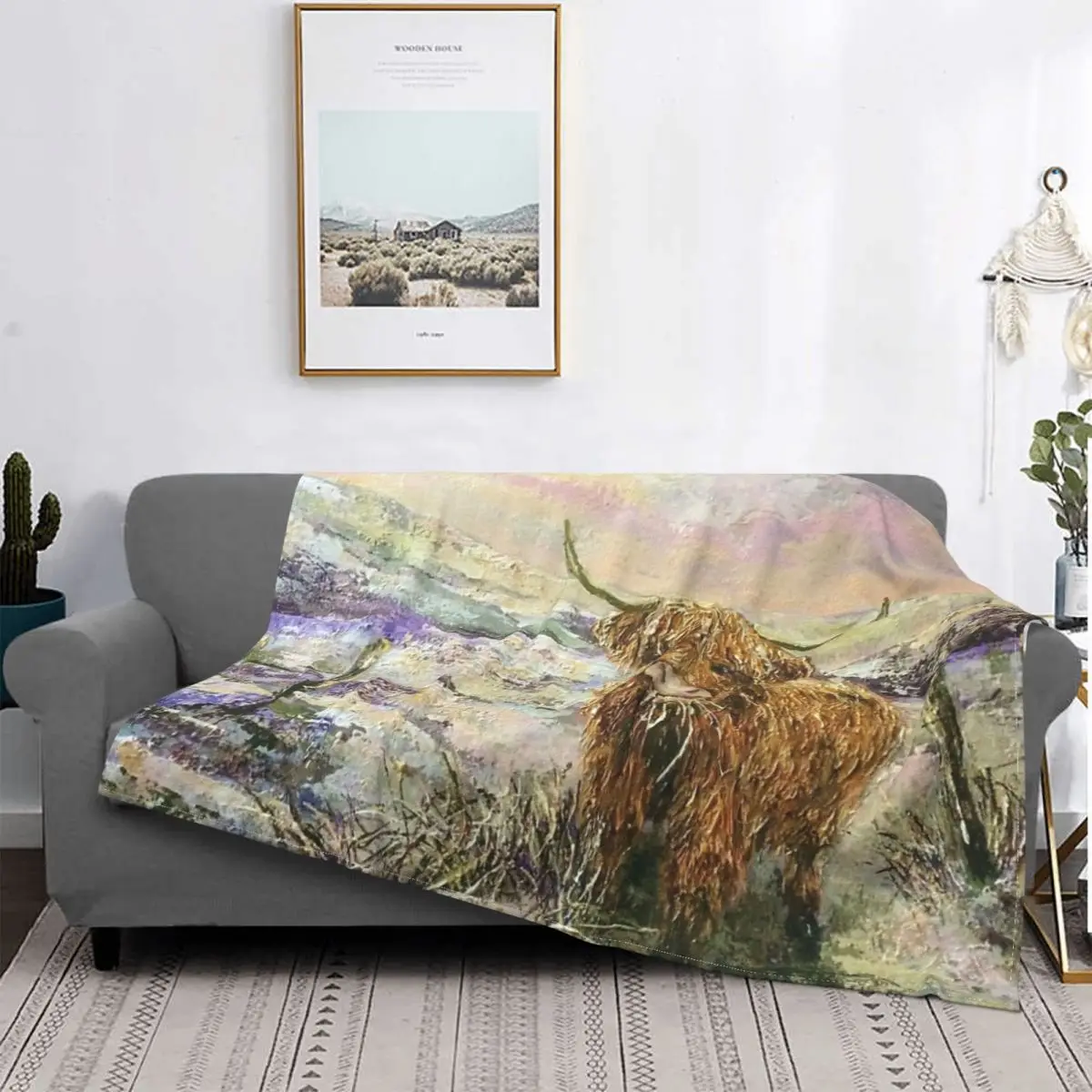 

Highland Cow-manta a cuadros para cama, para cama colcha, manta de verano de 90, 9 штук
