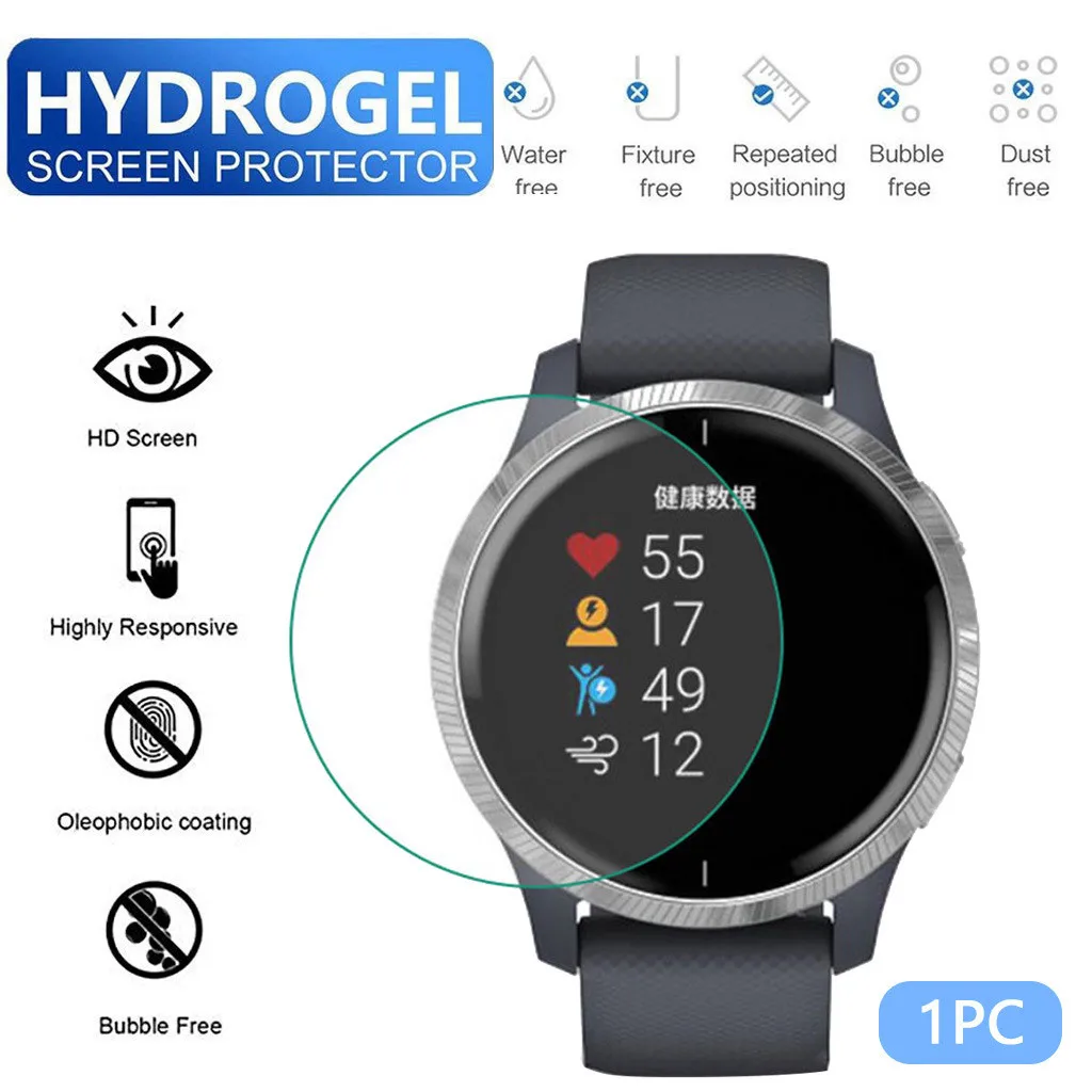 Защитная пленка для Garmin Venu Watch Hydrogel мягкая TPU прозрачная из ПЭТ экрана полное