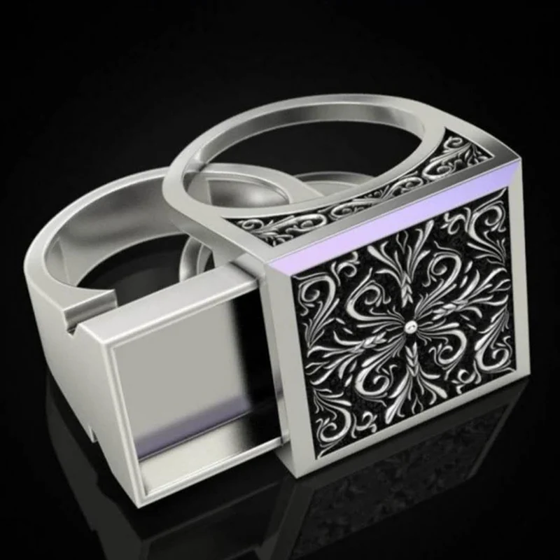 Personality Men's Combination Ring Secret Pattern Cross Gift