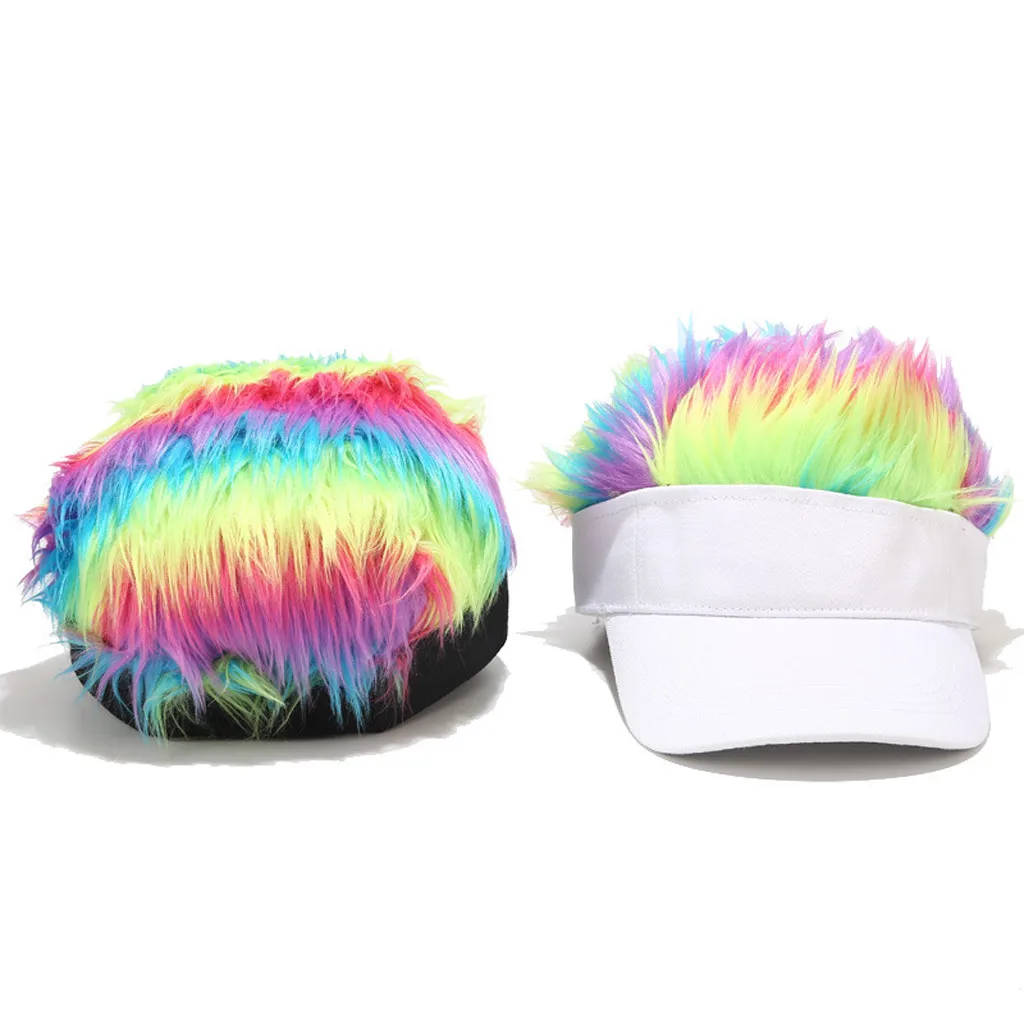 Забавная бейсбольная шапка Feitong для мужчин и женщин разноцветный парик
