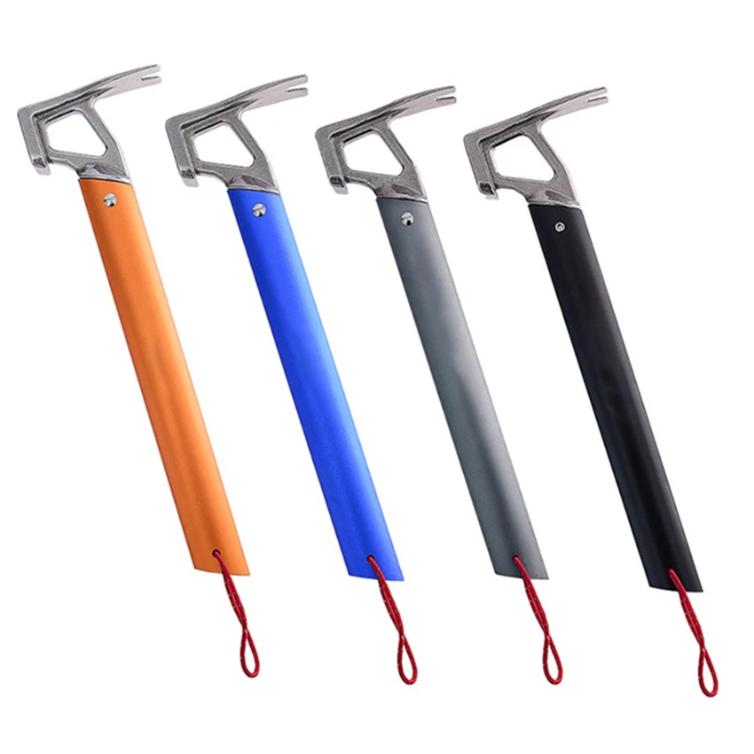 

Aluminum Alloy Handle Climbing Hammer Outdoor Camping Tent Pegs Ground Nail Hammer Nail Puller Remover Survival Safety Tools