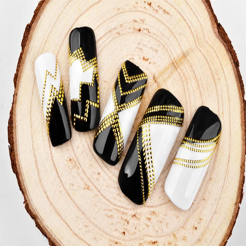 Наклейки для украшения ногтей металлическая линия чередование ленты Переводные