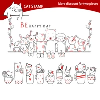 mug cartoon animal clear stamps for scrapbooking card making photo album silicone stamp diy decorative crafts