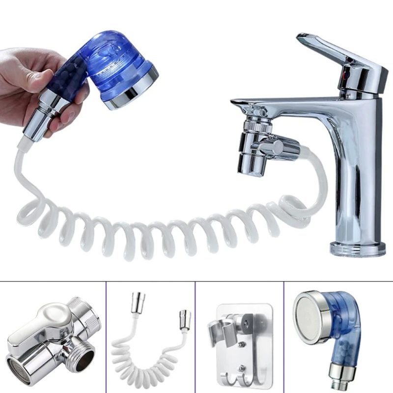 

Detachable Sink Shower Extension Head Set Adjustable Quick Connect Faucet Hand Shower for Hair Wash Shower Home Improvement HX6C