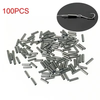 100pcslot 1 0mm 2 8mm round copper fishing wire tube hook connector aluminum crimp sleeve sea fishing line tools accessories