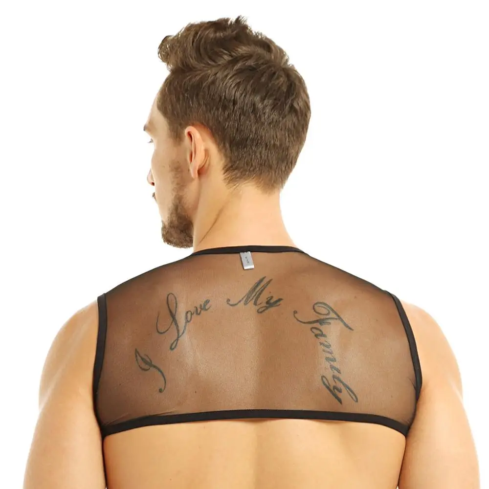 Мужские модные майки в стиле пэчворк прозрачная сетчатая майка без рукавов