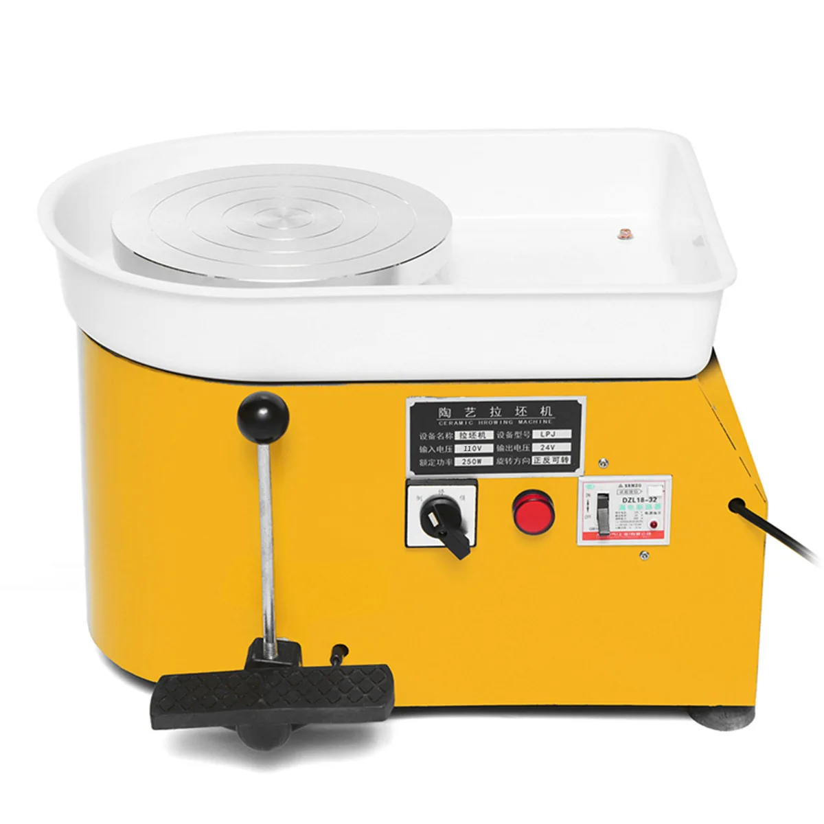 M&aacute;quina formadora de cer&aacute;mica el&eacute;ctrica de 110V, rueda de cer&aacute;mica de 235mm, herramienta de arcilla, Pedal de pie, artesan&iacute;a de arte, trabajo de cer&aacute;mica-1