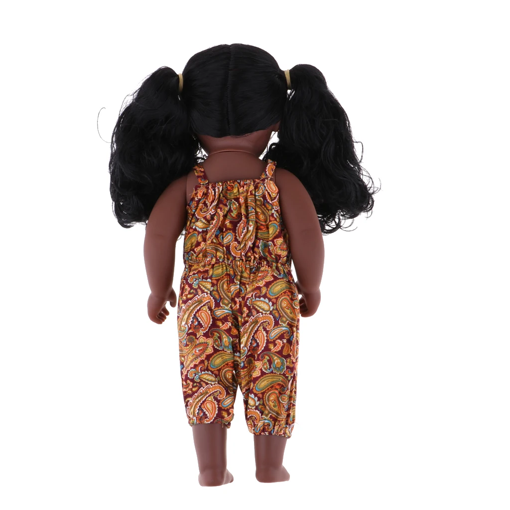 

Fashionable Vinyl Realistic Baby Doll African Girl Doll With Outfits 43cm