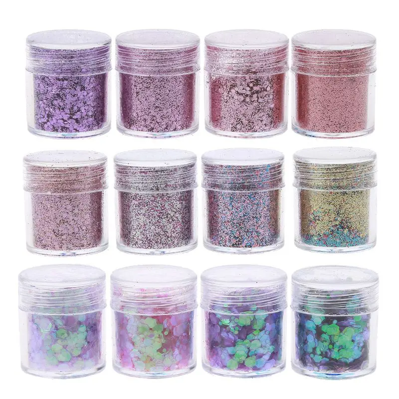 

12 Box Festival Chunky Sequins Epoxy Resin Pigment Face Hair Nair Art Glitters