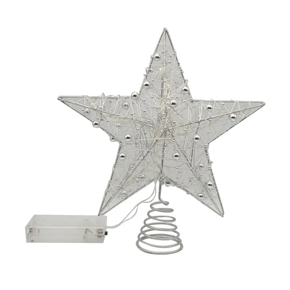 

Christmas Tree Topper Star Glittering Silver Tree Ornament Festive Party Home Season Decoration Fit For Ordinary Size Christmas