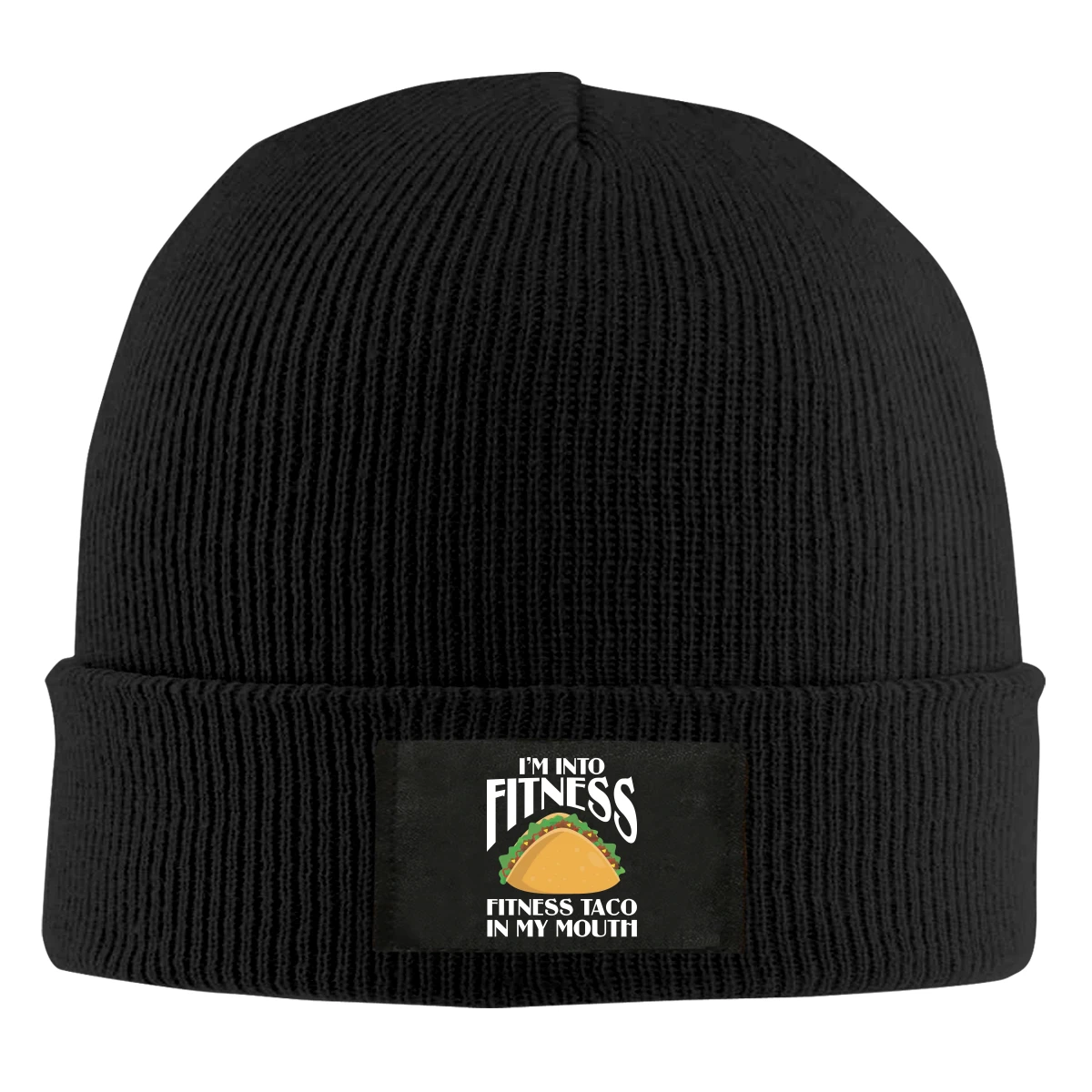 

Im Into Fitness Taco In Mouth Beanie Hats For Men Women With Designs Winter Slouchy Knit Skull Cap