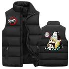 Жилет мужской зимний, аниме рассекающий демонов, повседневный пуховик без рукавов, в стиле Харадзюку