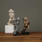 Статуэтка с абстрактным орнаментом, Статуэтка из смолы и тишины с золотой маской, украшение для дома и офиса, подарок для творчества