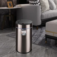 stainless steel trash can smart induction bathroom luxury automatic waste bins living room cubo basura home products dg50wb