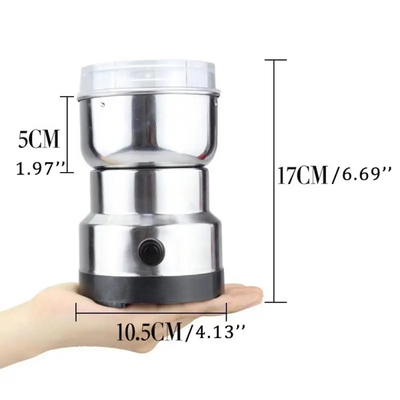 

220V Electric Coffee Grinder Creative Stainless Electric Herbs Spices Nuts Grains Coffee Bean Grinding Kitchen Coffeeware Tool